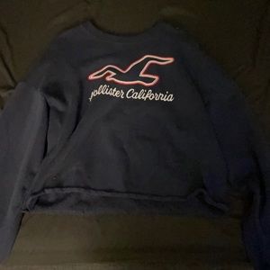 Navy blue Hollister cropped sweatshirt